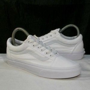 VANS OLD SKOOL CLASSIC OFF THE WALL WHITE CANVAS OX SNEAKERS M5.5 W7 721565